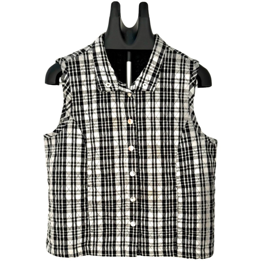 Black and White Quilted Vest